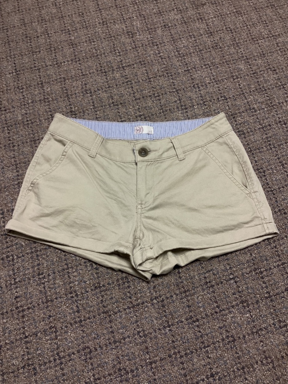 SO Heritage Tan Cotton Casual Twill  Cuff Shorts Size 5